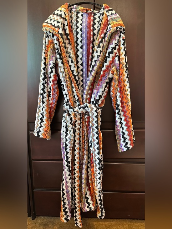 Missoni Home Other - Missoni Home Zigzag Multicolor Hooded Terry Cloth Robe Black White